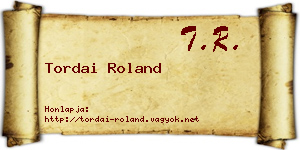 Tordai Roland névjegykártya